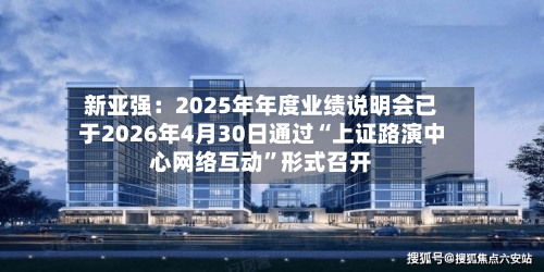 新亚强：2025年年度业绩说明会已于2026年4月30日通过“上证路演中心网络互动”形式召开-第2张图片