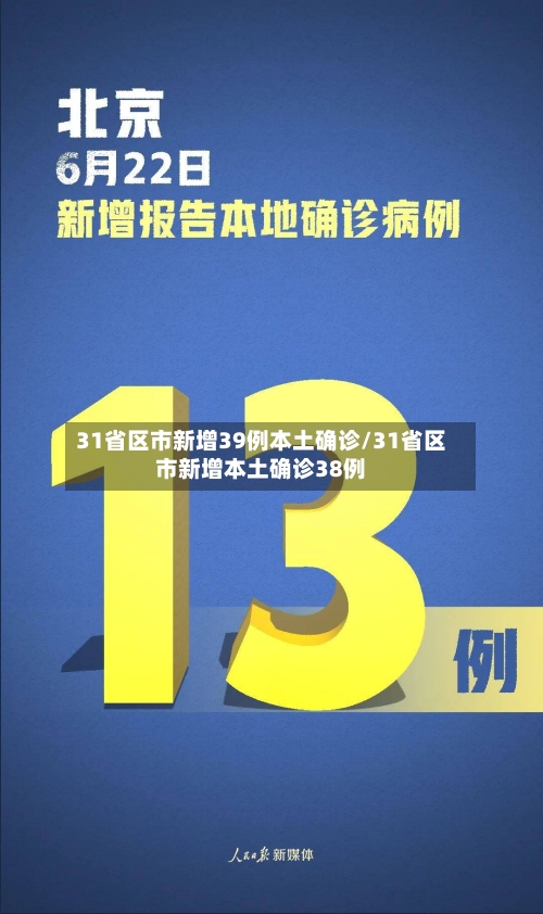 31省区市新增39例本土确诊/31省区市新增本土确诊38例