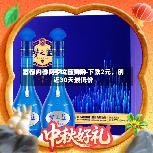 酒价内参6月10日费用发布：洋河梦之蓝M6+下跌2元，创近30天最低价