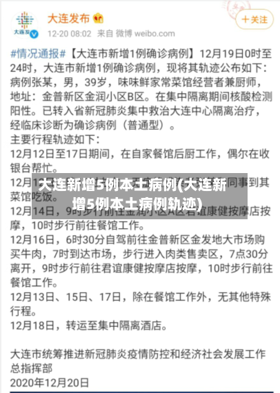 大连新增5例本土病例(大连新增5例本土病例轨迹)-第2张图片