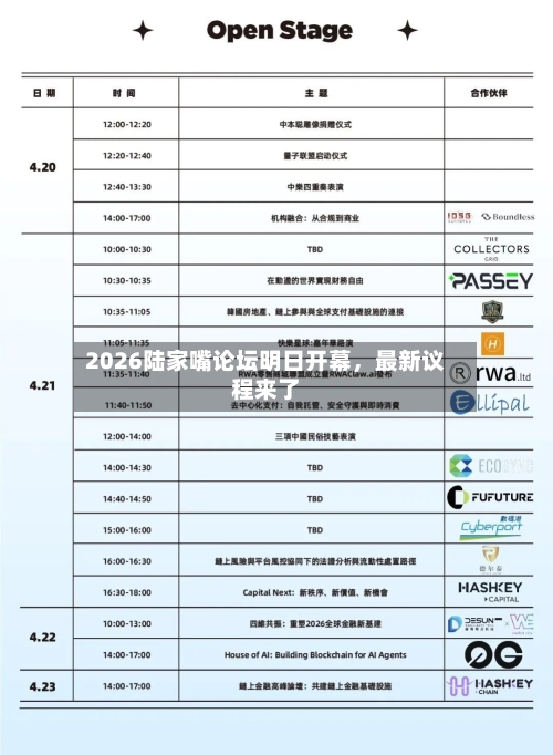 2026陆家嘴论坛明日开幕，最新议程来了