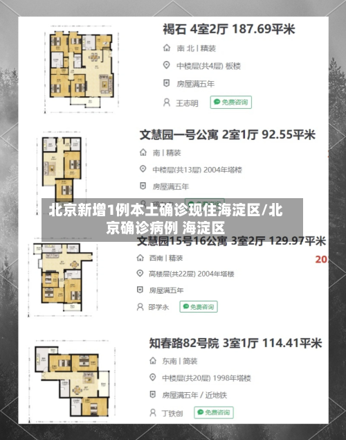 北京新增1例本土确诊现住海淀区/北京确诊病例 海淀区