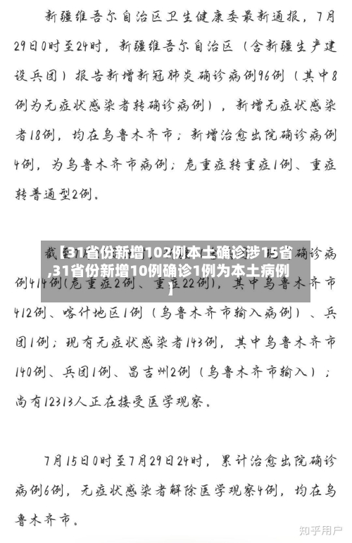 【31省份新增102例本土确诊涉15省,31省份新增10例确诊1例为本土病例】-第2张图片