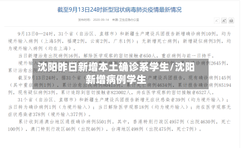 沈阳昨日新增本土确诊系学生/沈阳新增病例学生-第2张图片